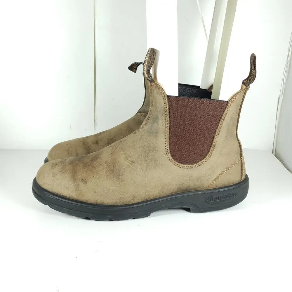 Blundstone Men's 585 AU9,5 US10,5 Rustic Brown Leather Ankle Chelsea Boots